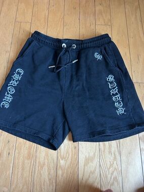 Chrome Hearts Black Graphic Drawstring Athletic Shorts